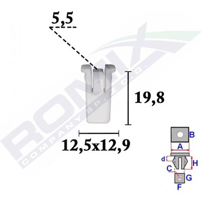 ROMIX Modelo ROM C70339 Clips para tapicería ROMIX Modelo ROM C70339 Clips para tapicería
