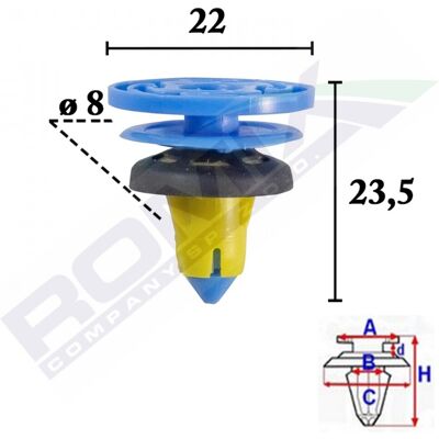 ROMIX ROM C70575 Clip de panel interior ROMIX ROM C70575 Clip de panel interior