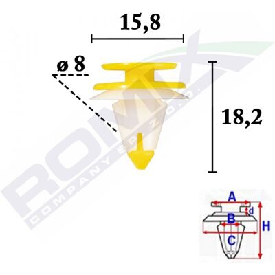 Clips ROMIX C70621 - Fijación de revestimientos interiores Clips ROMIX C70621 - Fijación de revestimientos interiores