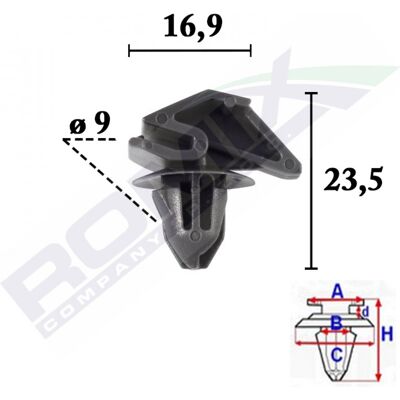 Clip Romix ROM C70616 para paneles de vehículo Clip Romix ROM C70616 para paneles de vehículo
