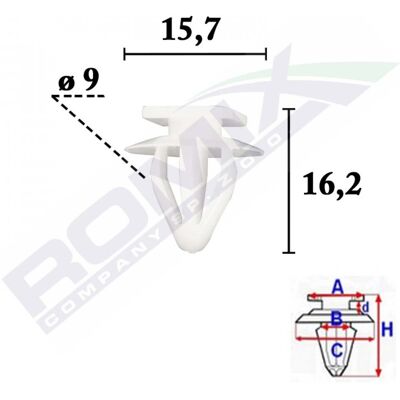 ROMIX C70605 Clip - Sujetador de paneles - Clips para carrocería ROMIX C70605 Clip - Sujetador de paneles - Clips para carrocería