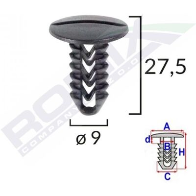 Kit de clips para carrocería Fiat - 25 piezas Kit de clips para carrocería Fiat - 25 piezas