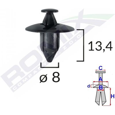 ROMIX Clips para molduras de carrocería - Ajuste universal, Duradero, Fácil de instalar ROMIX Clips para molduras de carrocería - Ajuste universal, Duradero, Fácil de instalar