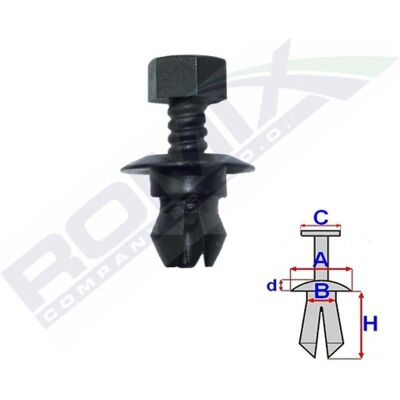 Clip decorativo/protector ROMIX - 10 piezas - 15mm - Montaje de motor Clip decorativo/protector ROMIX - 10 piezas - 15mm - Montaje de motor