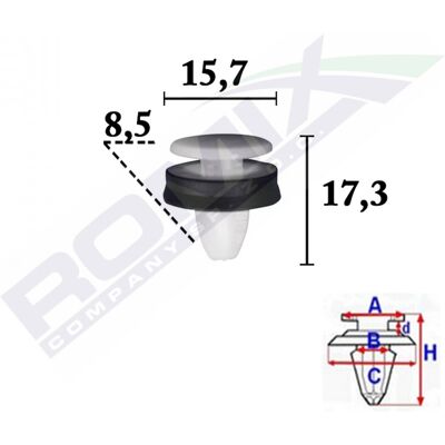 ROMIX C70342 - Clip para tapicería ROMIX C70342 - Clip para tapicería