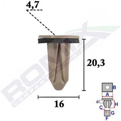 ROMIX ROM C70581 - Clip de fijación para panel ROMIX ROM C70581 - Clip de fijación para panel