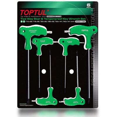 Juego de llaves TORX TOPTUL - 6 tamaños, 100/150mm Juego de llaves TORX TOPTUL - 6 tamaños, 100/150mm