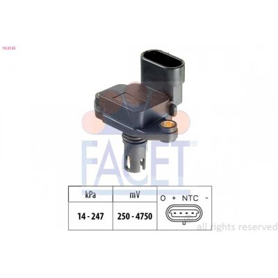 Sensor de presión barométrica Facet 10.3125 - Equivalente OE para MINI Sensor de presión barométrica Facet 10.3125 - Equivalente OE para MINI