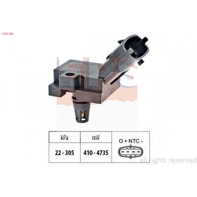 Sensor de presión barométrica Bosch 1.993.186 - Medición de presión Sensor de presión barométrica Bosch 1.993.186 - Medición de presión