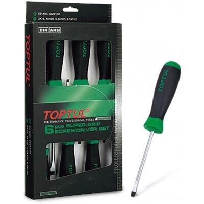 Set de destornilladores TOPTUL GAAE0604 - Mango de plástico, Pozidriv, Cartón Set de destornilladores TOPTUL GAAE0604 - Mango de plástico, Pozidriv, Cartón