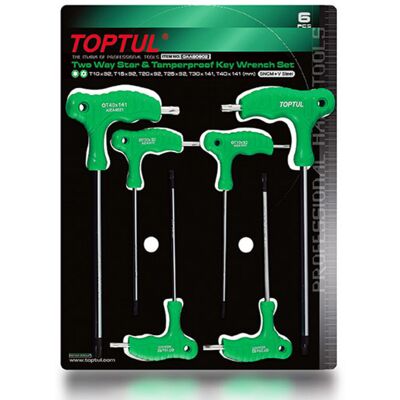 Juego de llaves TORX TOPTUL - 6 tamaños, 100/150mm Juego de llaves TORX TOPTUL - 6 tamaños, 100/150mm