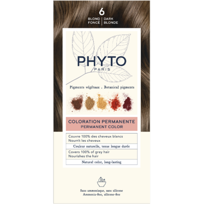Tinte de pelo permanente Phyto 6 Rubio Oscuro - Tinte para el cabello Tinte de pelo permanente Phyto 6 Rubio Oscuro - Tinte para el cabello