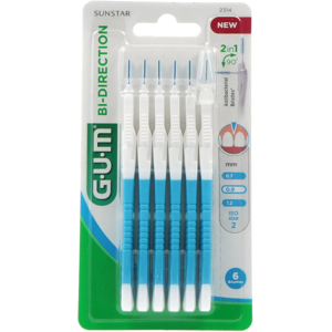 Gum Goma Bi-Direction Cepillo Interdental Mediano 2314 x 6 unidades Gum Goma Bi-Direction Cepillo Interdental Mediano 2314 x 6 unidades