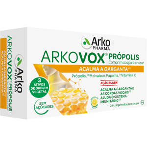 Arkopharma Arkovox Propóleo y Vitamina C Miel y Limón 24 tabletas Arkopharma Arkovox Propóleo y Vitamina C Miel y Limón 24 tabletas