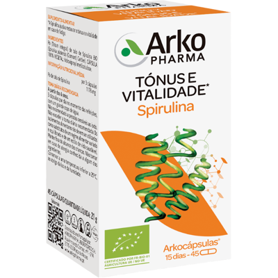 Arkopharma Arkocápsulas Espirulina 45 cápsulas - Suplemento alimenticio Arkopharma Arkocápsulas Espirulina 45 cápsulas - Suplemento alimenticio