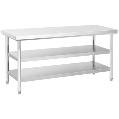 Mesa de acero inoxidable - ECO - 60 x 180 cm - 500 kg - estante intermedio - Royal Catering 10011651 Mesa de acero inoxidable - ECO - 60 x 180 cm - 500 kg - estante intermedio - Royal Catering 10011651