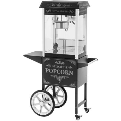 Royal Catering Palomitera móvil con carrito - estilo retro - negra - para palomitas dulces y saladas - 5 kg/h 10012711 Royal Catering Palomitera móvil con carrito - estilo retro - negra - para palomitas dulces y saladas - 5 kg/h 10012711