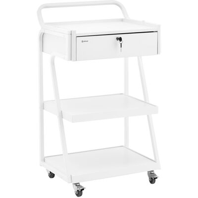 physa Carrito para cosméticos - 1 cajón con cerradura - 3 estantes - hasta 80 kg - blanco 10040693 physa Carrito para cosméticos - 1 cajón con cerradura - 3 estantes - hasta 80 kg - blanco 10040693