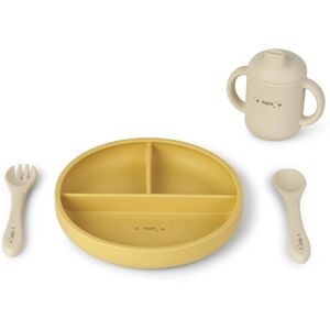 Saro Baby - Juego de alimentación de silicona Mostaza - Juego para bebés Saro Baby - Juego de alimentación de silicona Mostaza - Juego para bebés