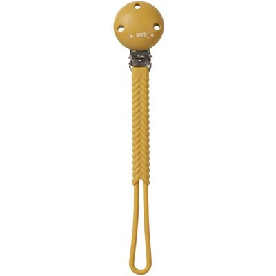 Saro Baby Portachupete de Silicona Trenzado - Mostaza Saro Baby Portachupete de Silicona Trenzado - Mostaza