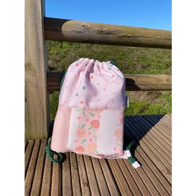 Mochila saco de playa antiarena BtBox Modelo Lunares rosa Mochila saco de playa antiarena BtBox Modelo Lunares rosa