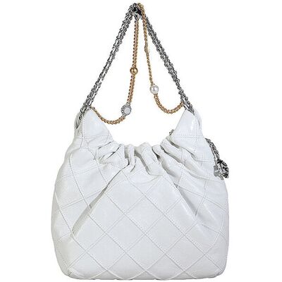 Tory Burch Bolso de cuero - Hobo Bag FLEMING Mini blanco Tory Burch Bolso de cuero - Hobo Bag FLEMING Mini blanco