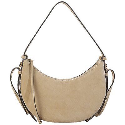 Tory Burch Bolso de cuero - Bolso Hobo ROMY Small crema Tory Burch Bolso de cuero - Bolso Hobo ROMY Small crema
