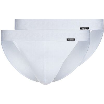 Skiny Slip Paquete de 2 COTTON RETRO white blanco M Skiny Slip Paquete de 2 COTTON RETRO white blanco M