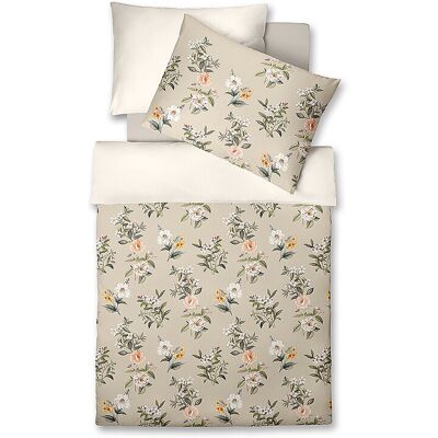 Fleuresse Sábanas de satén 70x90cm/140x200cm BED ART Wildflower Cream beige Fleuresse Sábanas de satén 70x90cm/140x200cm BED ART Wildflower Cream beige