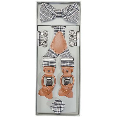Robson Set de tirantes con pajarita y pañuelo de bolsillo azul Robson Set de tirantes con pajarita y pañuelo de bolsillo azul
