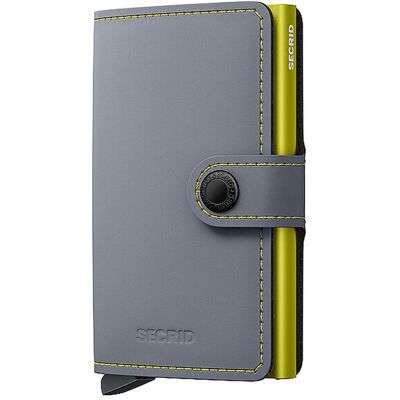 Secrid Cartera - Miniwallet Matte grey & lime gris Secrid Cartera - Miniwallet Matte grey & lime gris