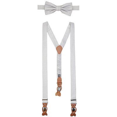 Seidenfalter Set de tirantes con pajarita y clips de botón gris claro Seidenfalter Set de tirantes con pajarita y clips de botón gris claro