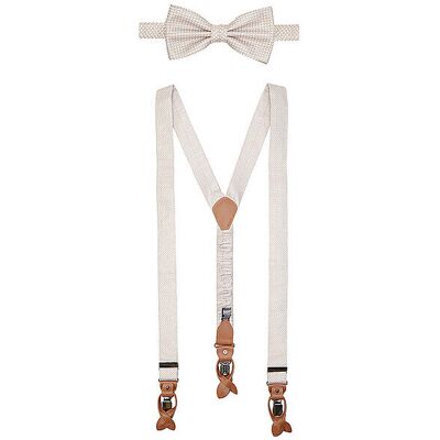 Seidenfalter Set de tirantes con pajarita y clips de botón beige Seidenfalter Set de tirantes con pajarita y clips de botón beige