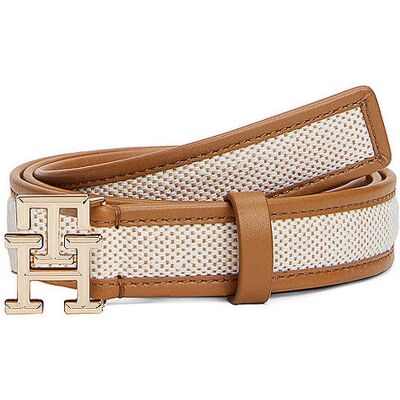 Tommy Hilfiger Cinturón de cuero TH LOGO crema 95 Tommy Hilfiger Cinturón de cuero TH LOGO crema 95