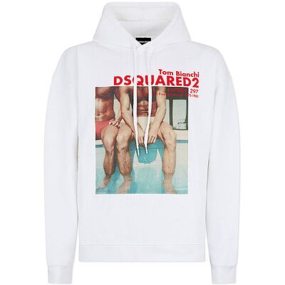 Dsquared2 Sudadera con capucha - Hoodie blanco L Dsquared2 Sudadera con capucha - Hoodie blanco L
