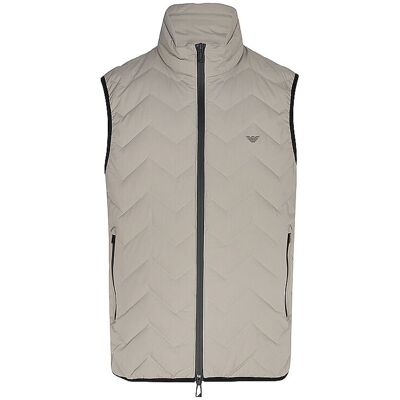 Emporio Armani Chaleco acolchado de plumón beige 50 Emporio Armani Chaleco acolchado de plumón beige 50