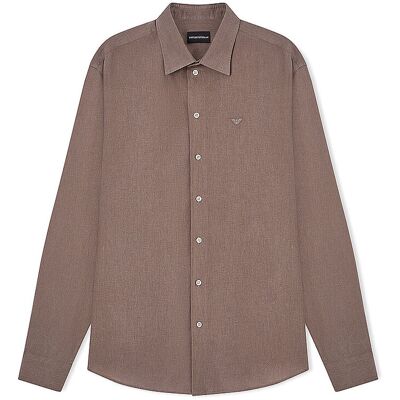 Emporio Armani Camisa Slim Fit marrón claro M Emporio Armani Camisa Slim Fit marrón claro M