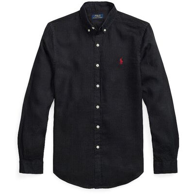 Ralph Lauren Camisa de lino Custom Fit negro M Ralph Lauren Camisa de lino Custom Fit negro M