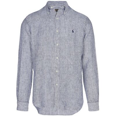 Ralph Lauren Camisa de lino Custom Fit azul oscuro S Ralph Lauren Camisa de lino Custom Fit azul oscuro S