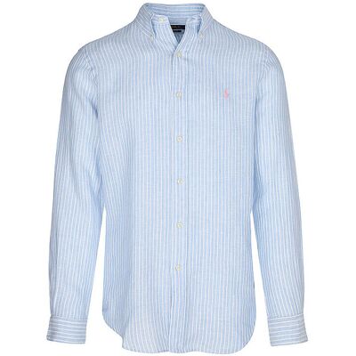 Ralph Lauren Camisa de lino Custom Fit azul claro L Ralph Lauren Camisa de lino Custom Fit azul claro L