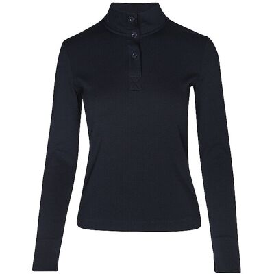 Marc Cain Jersey de cuello alto azul oscuro 34 Marc Cain Jersey de cuello alto azul oscuro 34