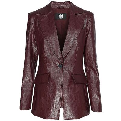 Riani Blazer con aspecto de cuero rojo oscuro 38 Riani Blazer con aspecto de cuero rojo oscuro 38