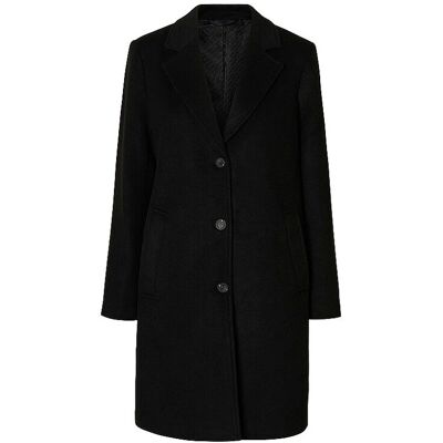 Selected Femme Abrigo de lana SLFSASJA negro 38 Selected Femme Abrigo de lana SLFSASJA negro 38