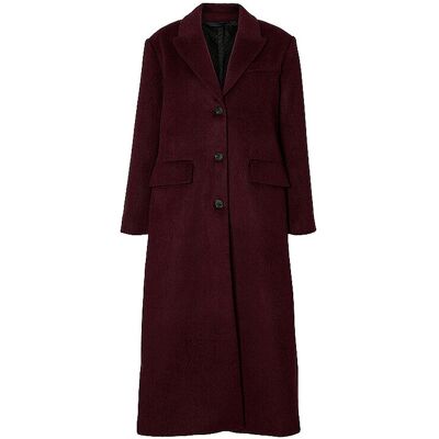 Selected Femme Abrigo de lana rojo oscuro 40 Selected Femme Abrigo de lana rojo oscuro 40