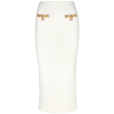 Self-Portrait Midi falda crema L Self-Portrait Midi falda crema L