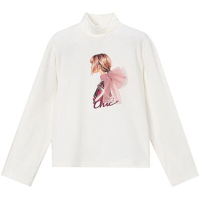 Mayoral Camiseta de manga larga para niña crema 98 Mayoral Camiseta de manga larga para niña crema 98
