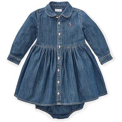 Ralph Lauren Vestido para bebé niña azul oscuro 92 Ralph Lauren Vestido para bebé niña azul oscuro 92