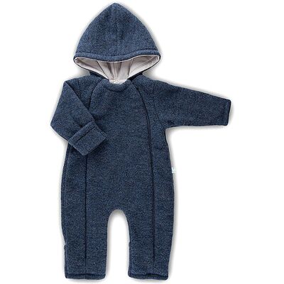 Popolini Mono polar de lana para bebé azul oscuro 50-56 Popolini Mono polar de lana para bebé azul oscuro 50-56