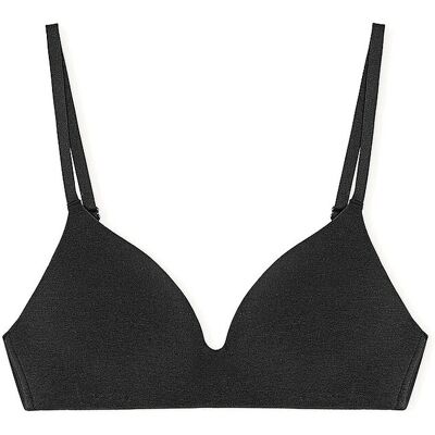 Basics Sujetador sin aros WIRELESS PLUNGE BRA black negro 36D Basics Sujetador sin aros WIRELESS PLUNGE BRA black negro 36D