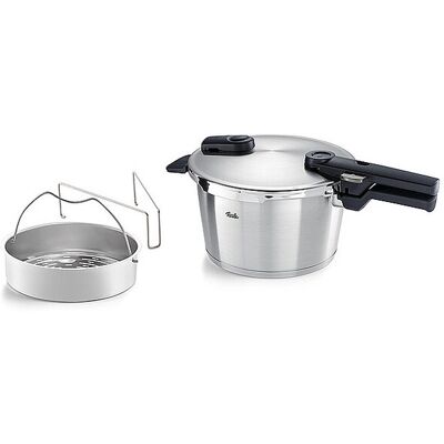Fissler Olla a presión con accesorio para vapor VITAQUICK 22cm /4,5l acero inoxidable plata Fissler Olla a presión con accesorio para vapor VITAQUICK 22cm /4,5l acero inoxidable plata